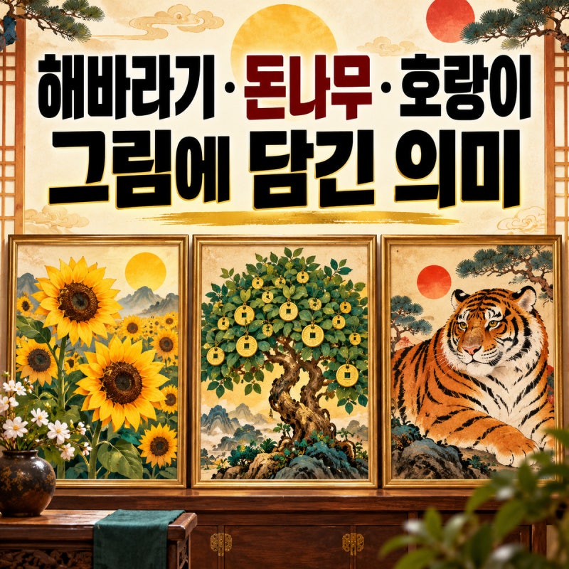 ️ 해바라기·돈나무·호랑이 그림의 의미, 재물과 복을 바라는 상징 읽기