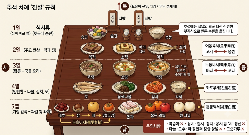 추석 차례 음식 종류 및 지방쓰는법