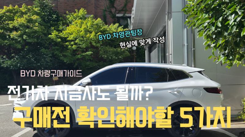 BYD 전기차, 지금 사도 될까? 2026년 구매 전 꼭 확인해야 할 5가지