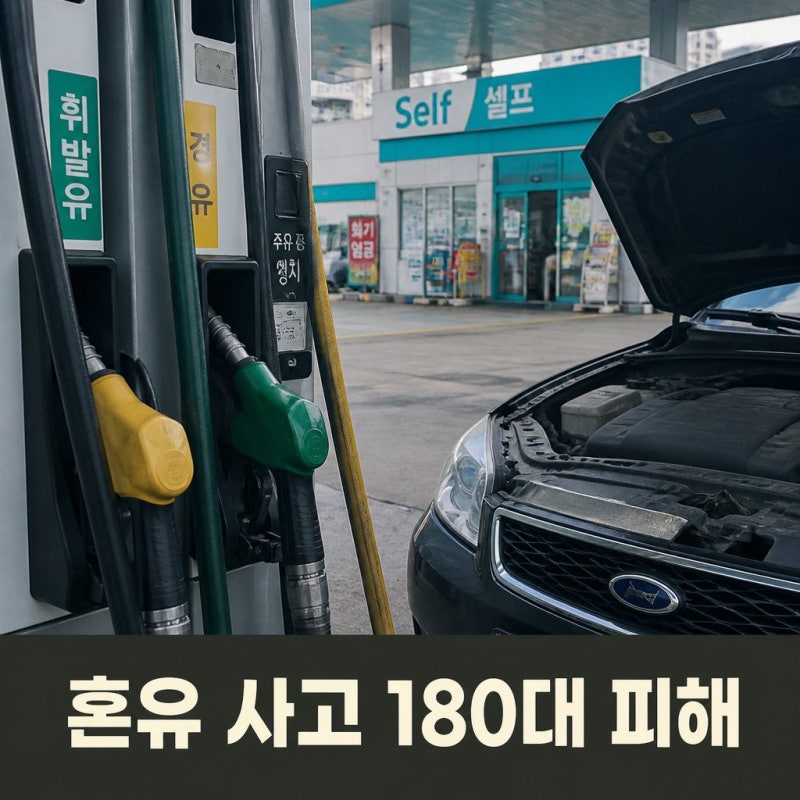 부산 주유소 혼유 사고 차량 180대 피해 확산