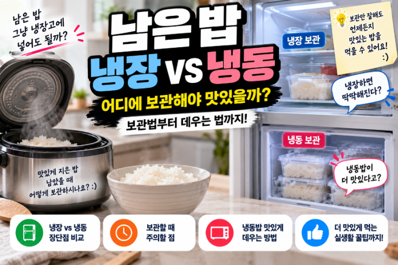남은 밥 냉장 VS 냉동, 어디에 보관해야 맛있을까?｜보관법·전자레인지 데우는 법