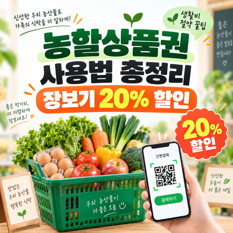 농할상품권 아직 모르세요? 10만원 장보기를 8만원에 하는 2026 생활비 절약 꿀팁