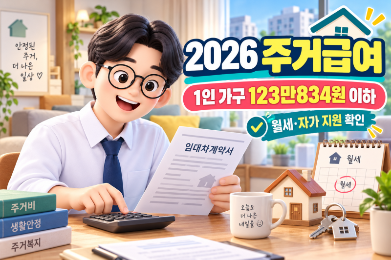 2026 주거급여 누가 받을 수 있을까?｜1인 가구 소득기준·월세 지원·신청방법
