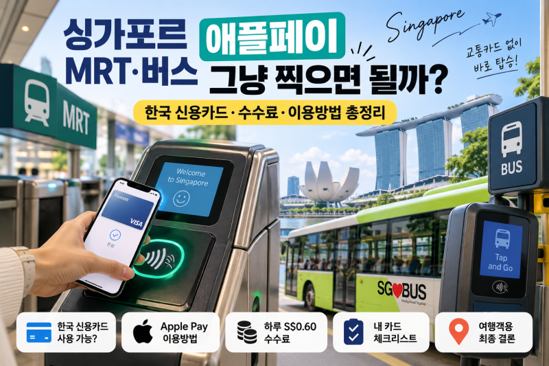 싱가포르 MRT·버스 애플페이 그냥 찍으면 될까?｜한국 신용카드·수수료 정리