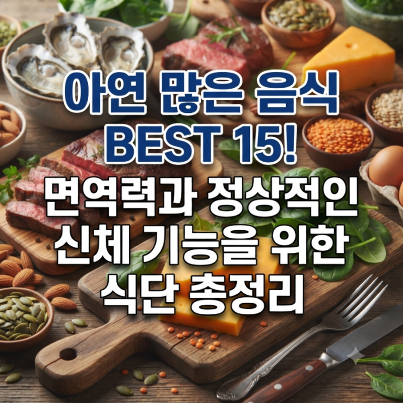 아연 많은 음식 BEST 15! 면역력과 정상적인 신체 기능을 위한 식단 총정리