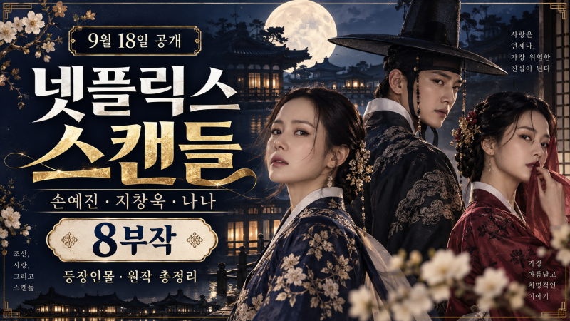 넷플릭스 스캔들 9월 18일 공개, 손예진·지창욱·나나 등장인물 몇부작 원작 총정리