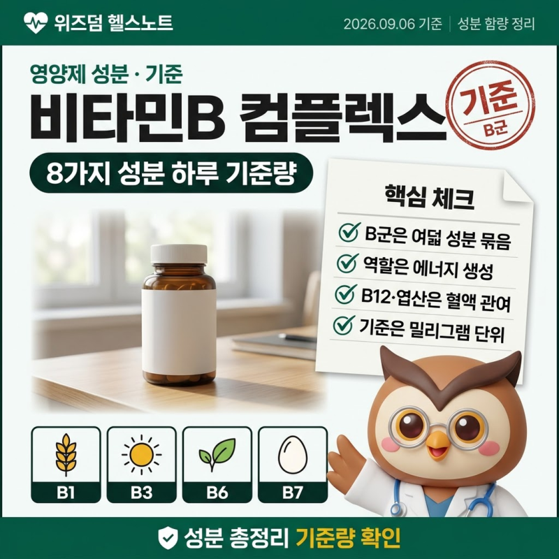 비타민B컴플렉스 총정리 (영양제 성분·아이허브 라벨·하루 섭취량)