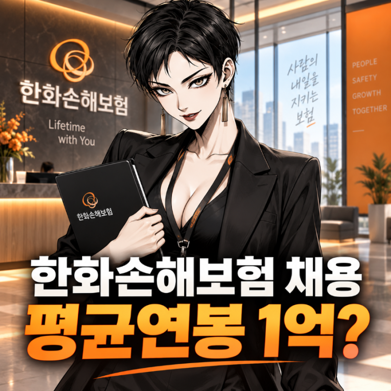 한화손해보험 채용 9/9 시작, 평균연봉 1억?