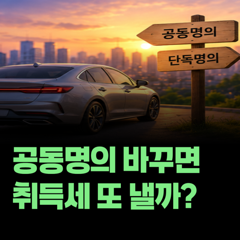 자동차 공동명의에서 단독명의로 변경하면 취득세는 얼마나 나올까?