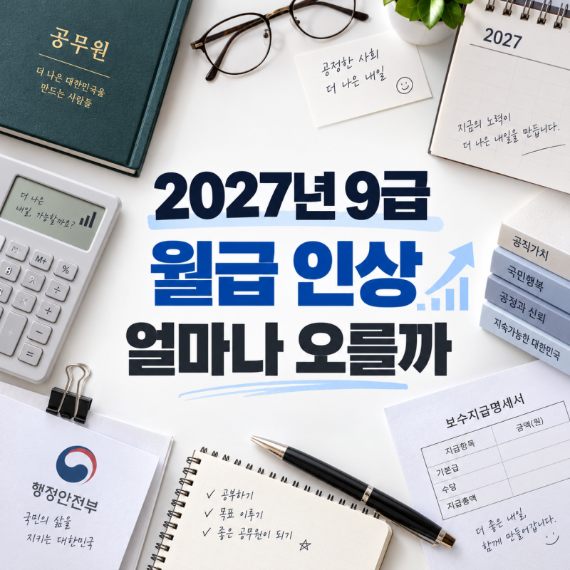 2026년 대비 2027년 9급 공무원 연봉 얼마나 오를까? 호봉표·수당까지 정리