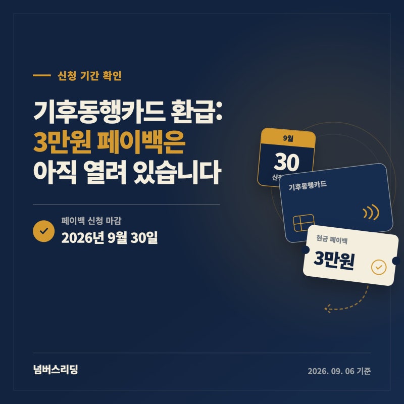 기후동행카드 환급: 3만원 페이백은 아직 열려 있습니다