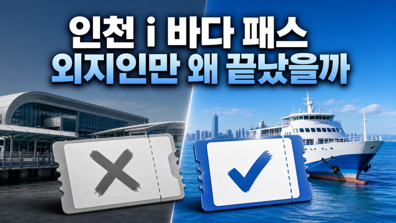 인천 i 바다 패스 운임 지원 중단, 7월 25일부터 타 시도민만 종료된 이유