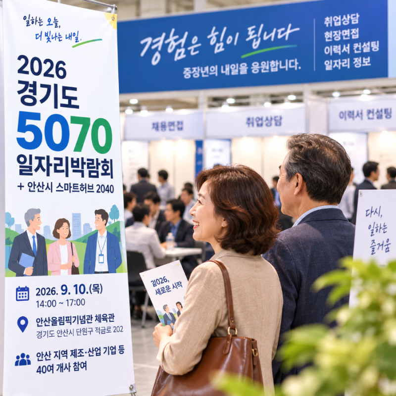 2026 경기도 5070 일자리박람회 9월 10일 안산 개최｜중장년 현장면접·취업상담 총정리