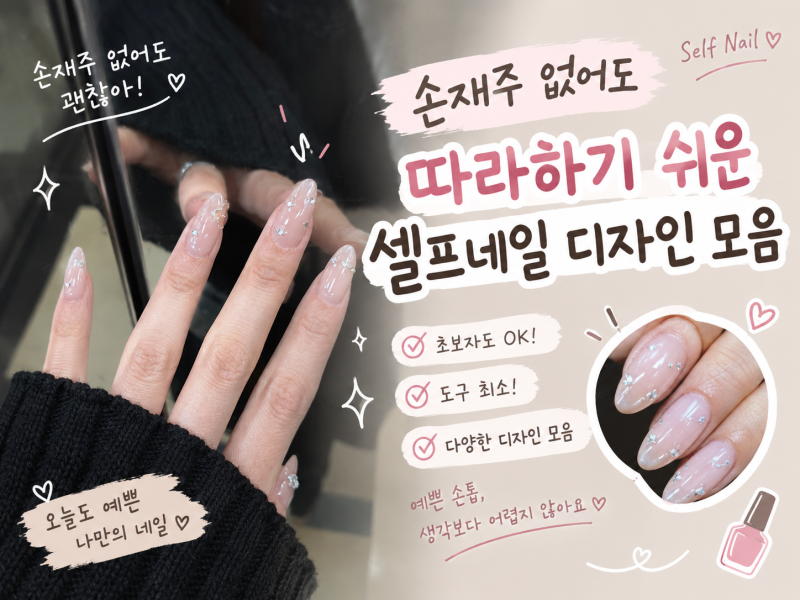 손재주 없어도 따라하기 쉬운 셀프네일 디자인 모음