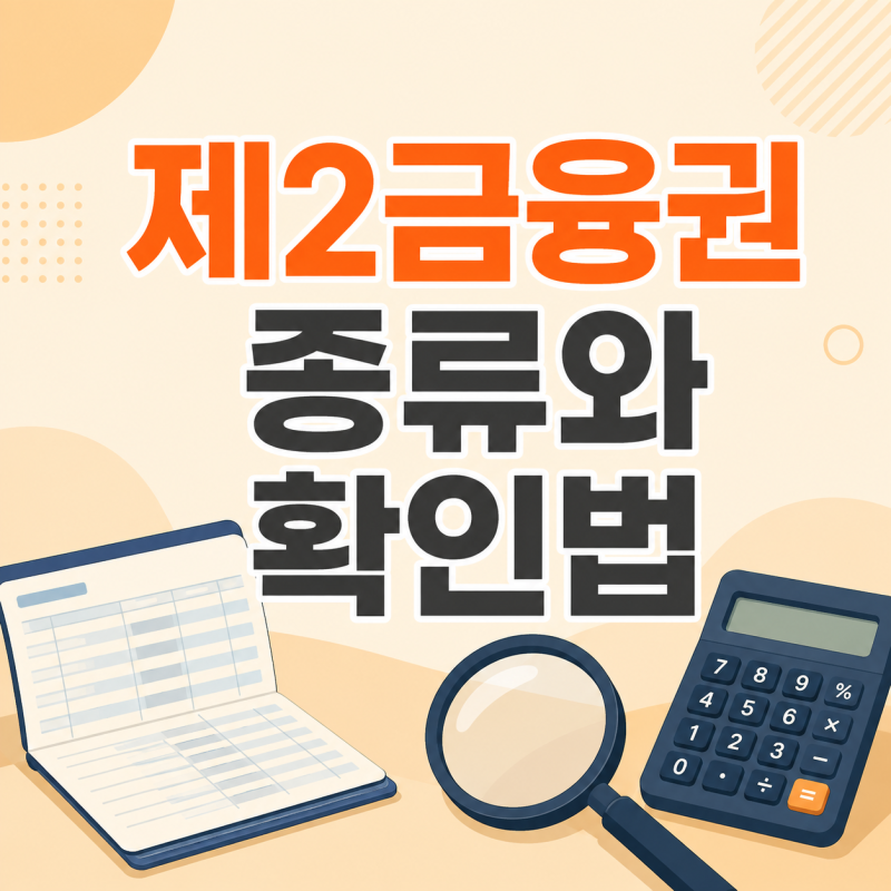 제2금융권 은행 종류와 금리·예금·대출 확인법