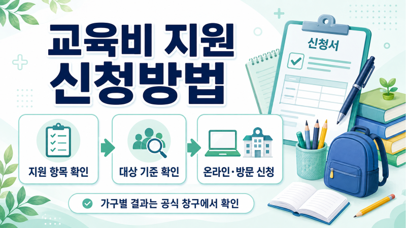 교육비 지원 신청방법｜초중고 학비·급식비·방과후 수강권