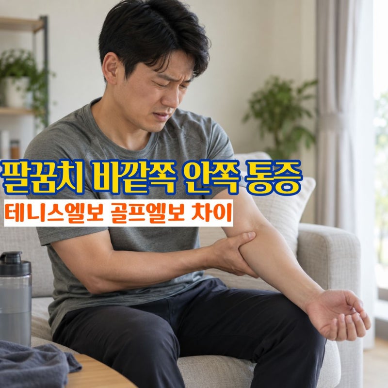 테니스엘보증상 찌릿한 팔꿈치 엘보통증 위치 골프엘보 차이와 치료