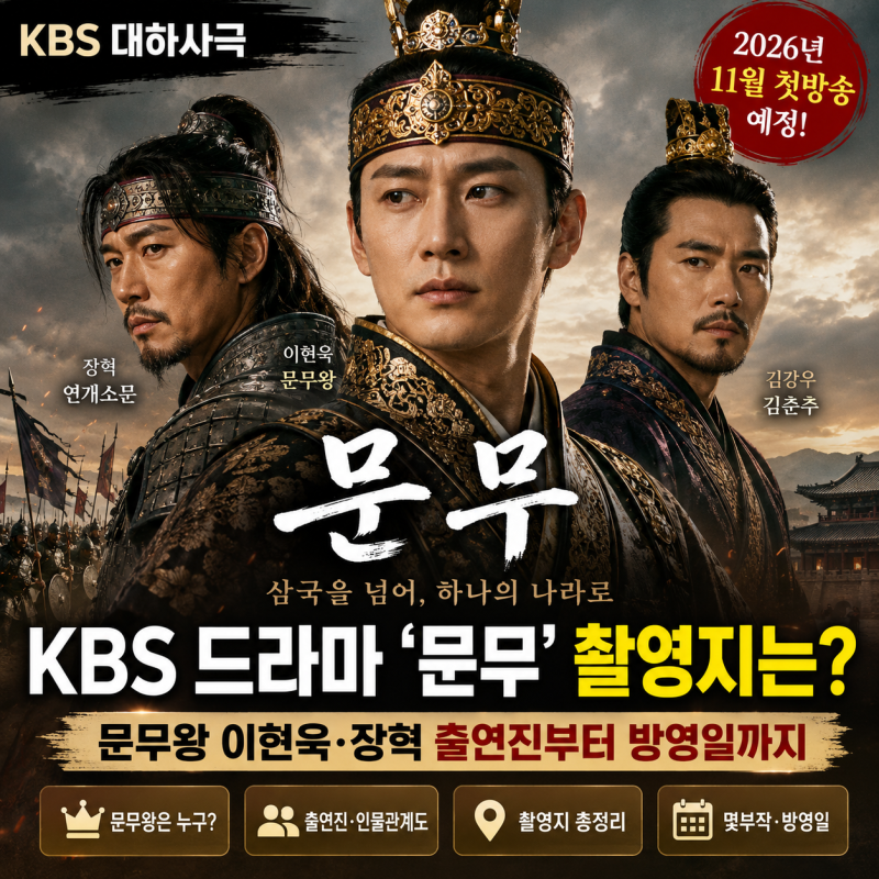 KBS 드라마 ‘문무’ 촬영지는? 문무왕 이현욱·장혁 출연진부터 방영일까지