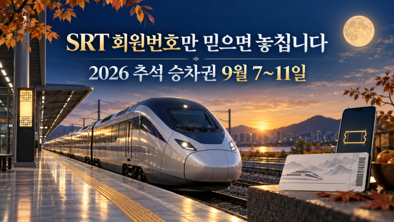 SRT 회원번호만 믿으면 예매가 막힙니다｜2026 추석 KTX, 9월 7~11일 노선별 일정