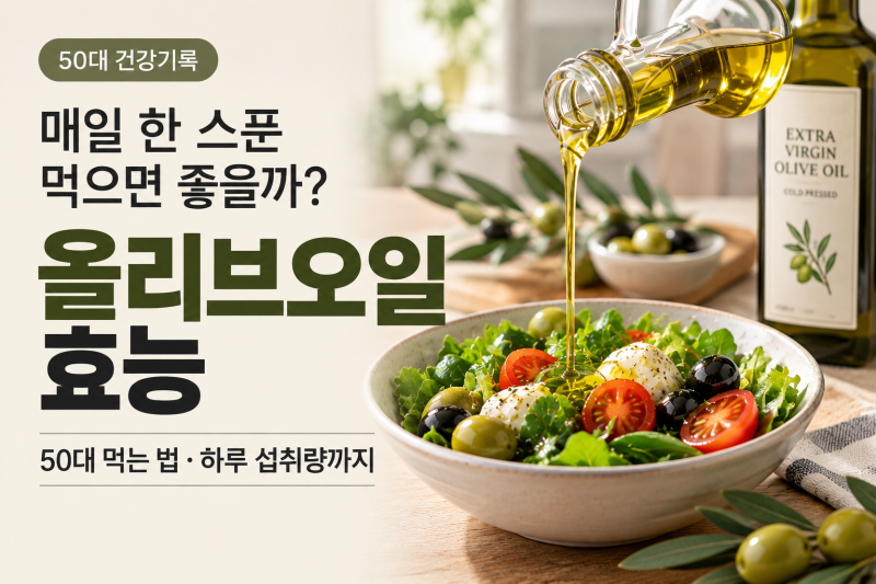올리브오일 효능, 매일 한 스푼 먹으면 좋을까? 50대 먹는 법·하루 섭취량