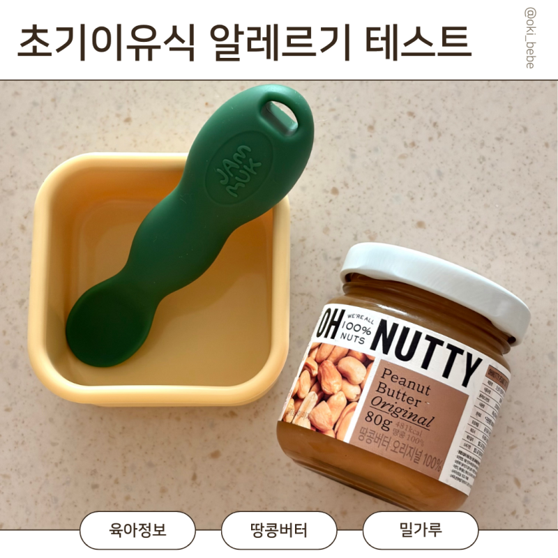 초기 이유식 알레르기 테스트 땅콩버터 밀가루 테스트 방법