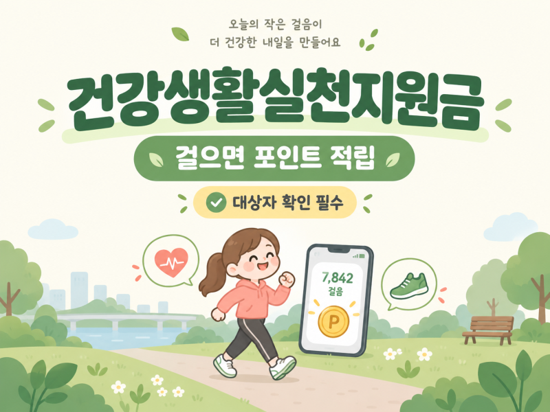 2026 건강생활실천지원금｜걷기만 해도 포인트 받을까? 대상·신청방법 정리