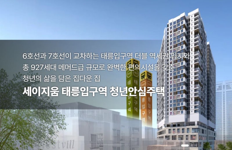 보증금 4,800만원부터? 태릉입구역 청년안심주택 세이지움, 청약일정·월세·자격 및 신청 방....