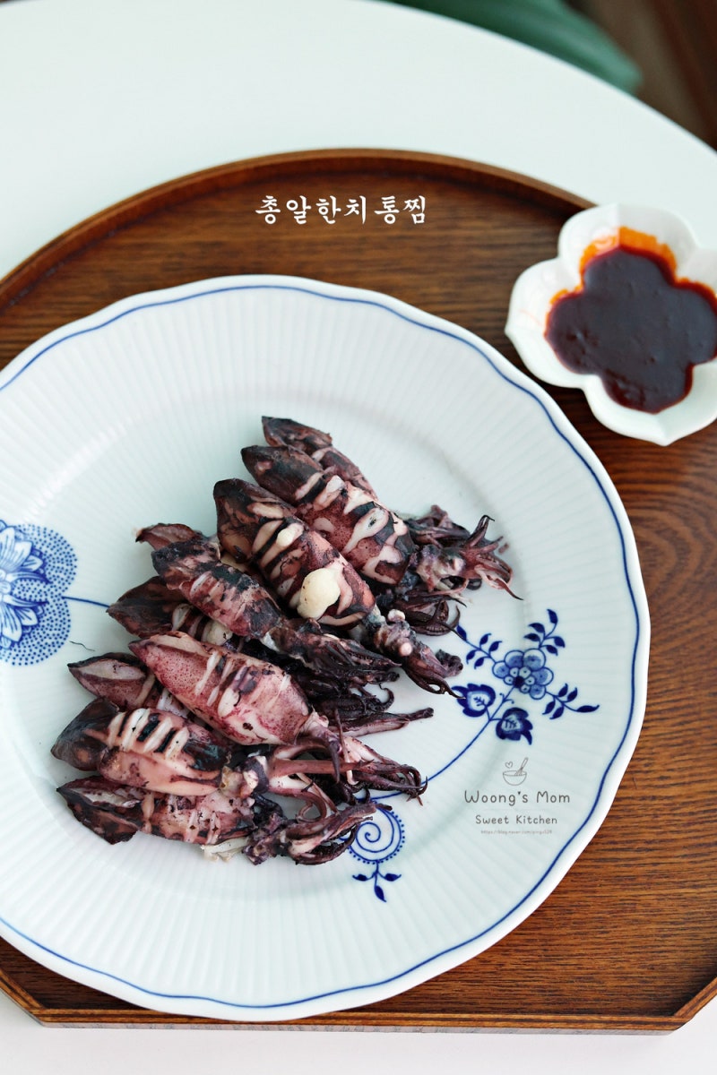 총알한치 통찜 찌는법 찌는시간 한치요리