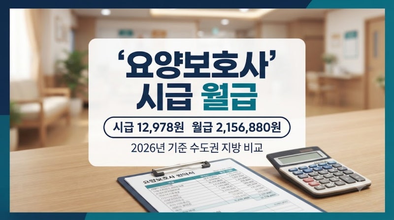 2026년 요양보호사 시급 월급 기준과 수도권 지방 센터 구인 비교