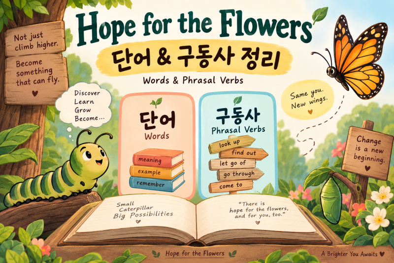 Hope for the Flowers 해석/ read aloud/ 단어 /구동사 정리