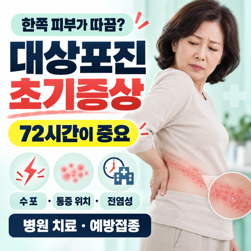 대상포진 초기증상 총정리｜수포·통증 위치, 전염성, 병원 치료와 예방접종 방법