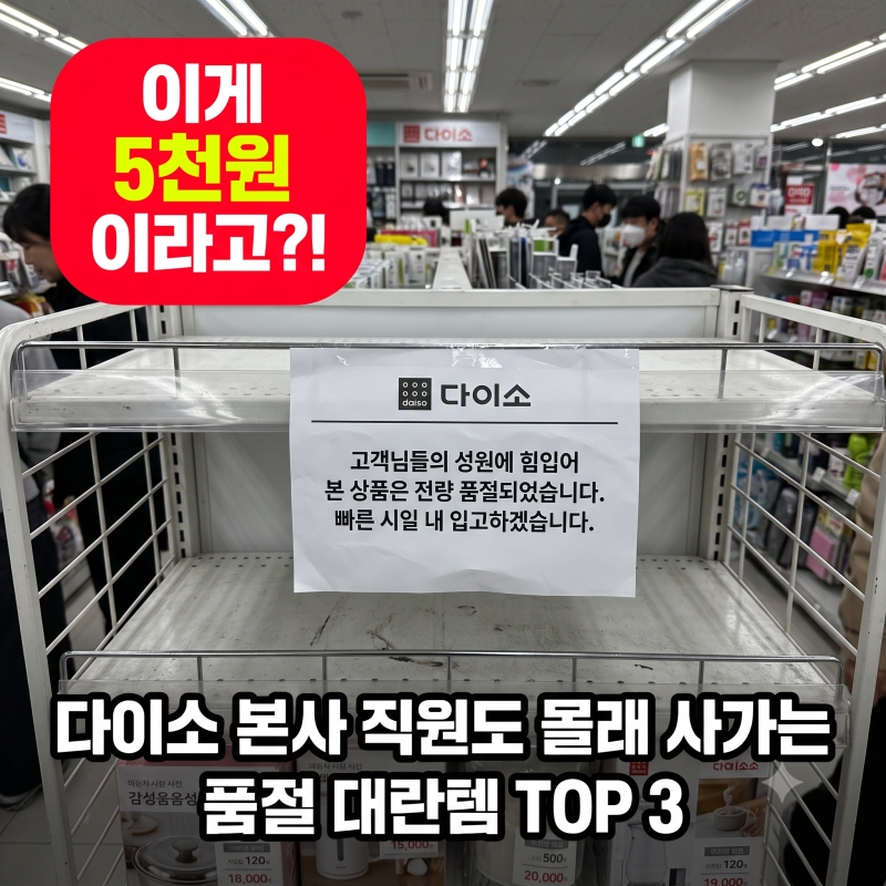 다이소 직원들도 퇴근길에 몰래 사간다는 5,000원 품절 대란 살림 꿀템 BEST 3