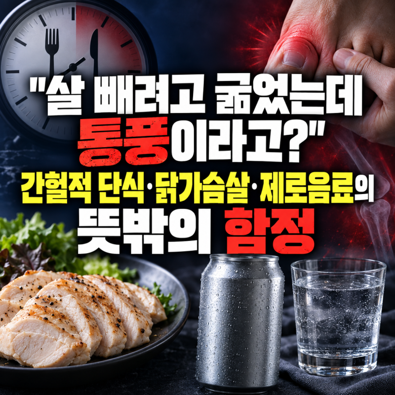"살 빼려고 굶었는데 통풍이라고?" 간헐적 단식·닭가슴살·제로음료의 뜻밖의 함정