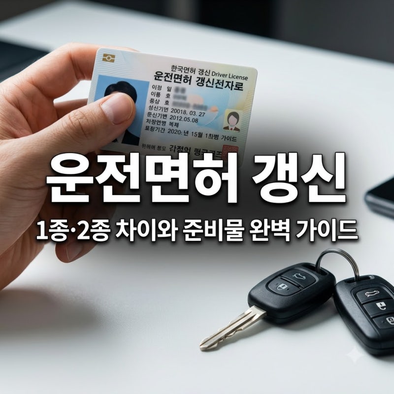 운전면허증 갱신 기간과 방법은? 1종 2종 차이부터 준비물까지 총정리