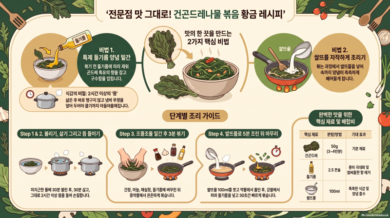 건곤드레나물 레시피