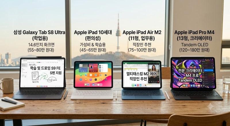 [하손의 지식효자손] 나에게 딱 맞는 태블릿 PC 추천! 용도·학령·산업별 태블릿 스펙 비교 분....