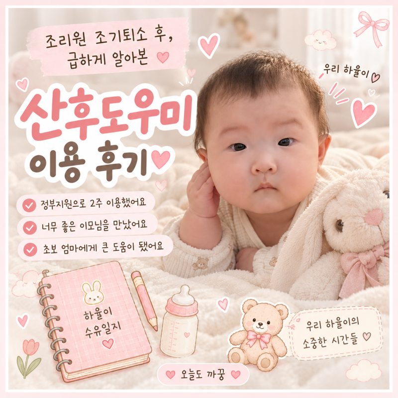 산후도우미 정부지원 후기｜2주 비용·본인부담금부터 좋은 이모님 만난 후기☁️