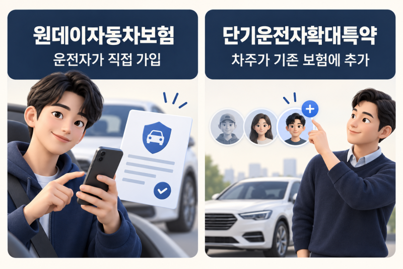 당일 가입하면 늦는 보험이 있습니다｜추석 가족 차 원데이보험·단기운전자특약 차이