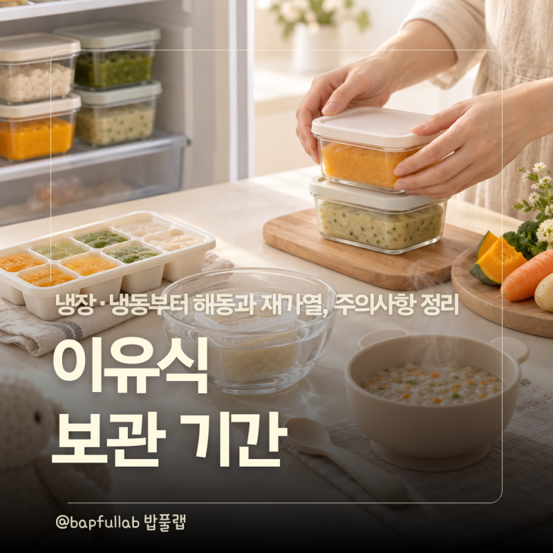 이유식 보관 기간, 냉장·냉동부터 해동과 재가열까지