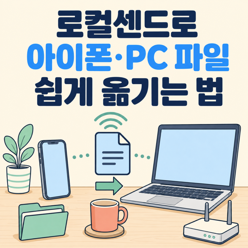 로컬센드로 아이폰·갤럭시·PC 파일 옮기기, 기기 안 보일 때까지
