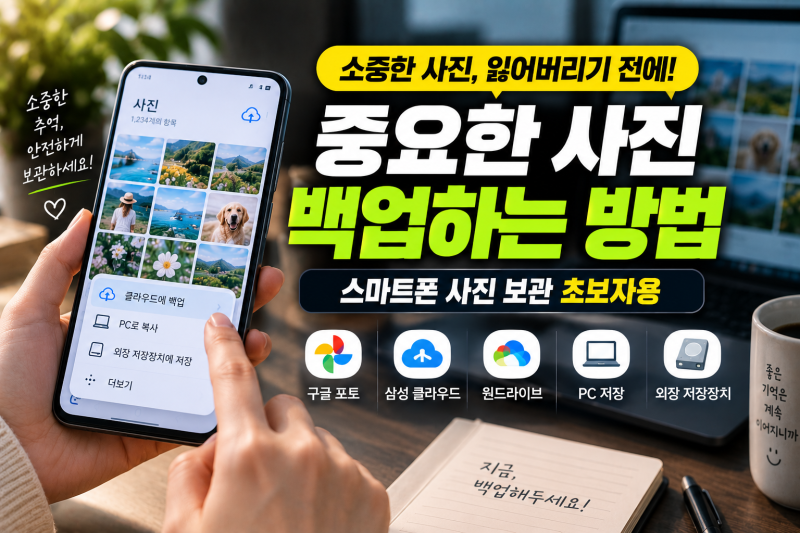 스마트폰 사진 백업 방법 총정리, 소중한 추억 잃기 전에 꼭 확인해야 할 사진 보관 꿀팁