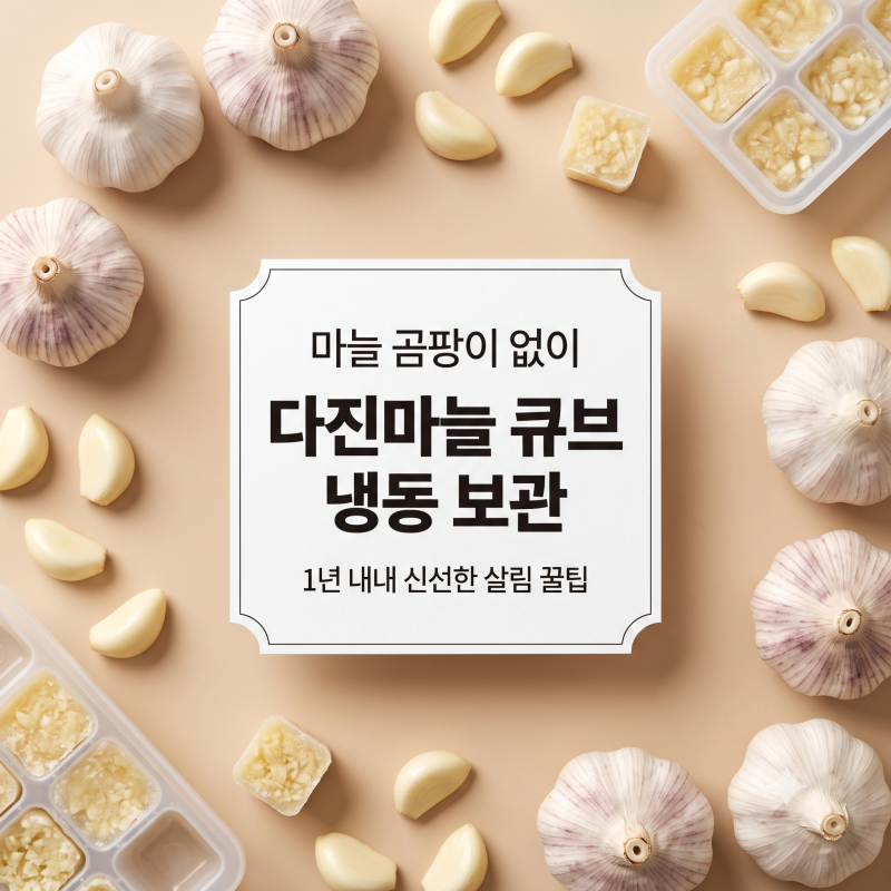 마늘 곰팡이 없이 다진마늘 큐브 냉동 보관하는 법 (2026 살림 꿀팁)