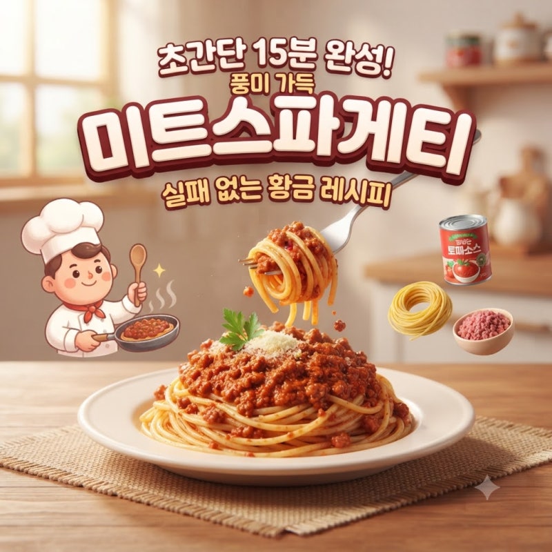 초간단 미트스파게티 레시피! 시판 소스로 깊은 맛 내는 비법