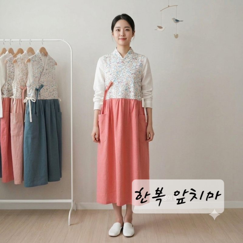한복앞치마 생활한복 청주미싱쟁이엘