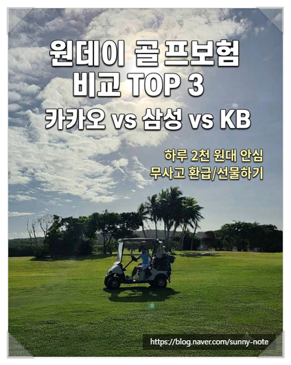 원데이 골프보험 비교 추천 TOP 3: 카카오·삼성화재·KB 가격 및 보장 완벽 비교