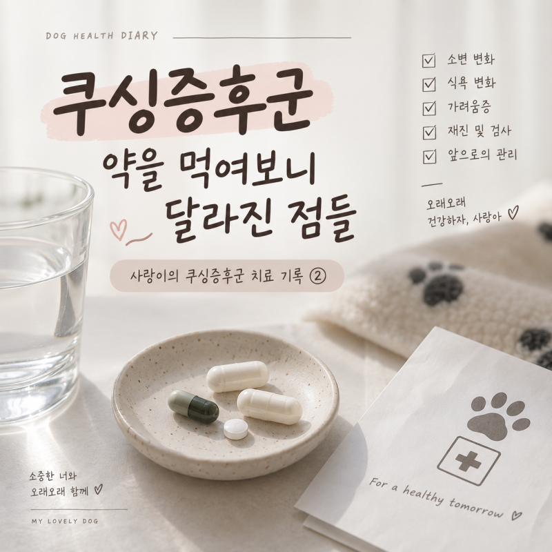 쿠싱증후군 강아지 약 복용 후 변화｜6일간 먹여본 후기와 재진 기록