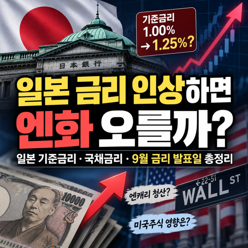 일본 금리 인상하면 엔화 오를까?｜일본 기준금리·국채금리·9월 금리 발표일 총정리