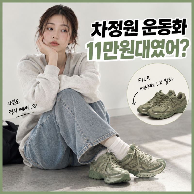 차정원 운동화 어디 거? 휠라 에샤페 LX 말차 11만원대