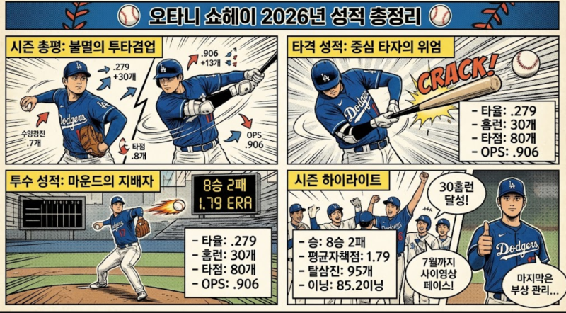 오타니 쇼헤이 2026년 성적 총정리