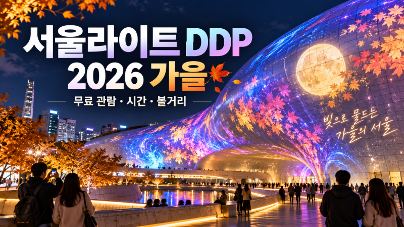 서울라이트 DDP 2026 가을 9월 13일까지, 무료 관람 시간·공연·볼거리 총정리